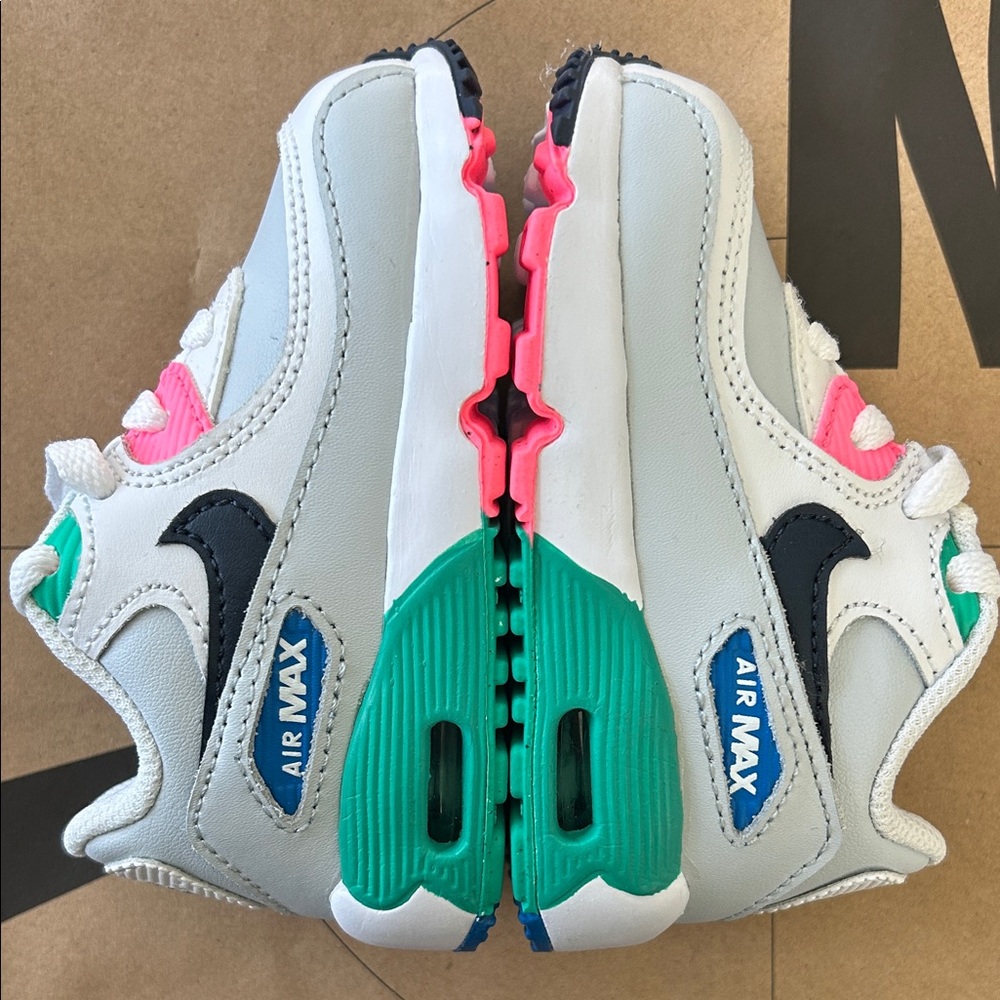 NEW Nike Air Max 90 LTR TD 'White Multi-Color' Size 5C Toddler
